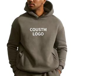 Sweat à capuche imprimé 100% coton personnalisé 2026 pour hommes Vêtement d'hiver de haute qualité avec logo personnalisé - Product Image 1