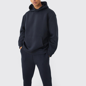 Ropa de entrenamiento deportivo personalizada, traje de jogging, conjunto de pantalones de chándal, conjunto de joggers, chándal cortavientos tejido para correr, con capucha, informal, sólido - Product Image 4