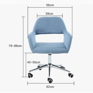 Chaise de bureau contemporaine rembourrée BFG049 avec base pivotante, hauteur réglable, appuie-tête et piètement en métal chromé pour usage domestique - Product Image 4