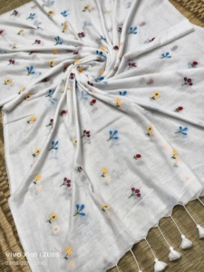 VESTIDO SAREE DE ALGODÓN MAL ECOLÓGICO, LIGERO Y TEJIDO, IDEAL PARA EL VERANO, PARA NIÑAS Y MUJERES, PERFECTO PARA BODAS - Product Image 3