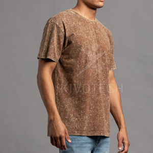 Logo personnalisé T-shirt en coton délavé à l'acide de haute qualité T-shirts délavés à l'acide surdimensionnés pour hommes à vendre - Product Image 3