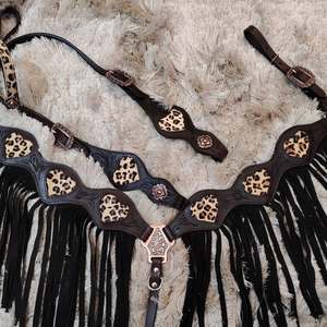 Luxe Personnalisé Premium Western Cheval Headstall Collier De Poitrine Haute Qualité Équestre Équitation En Cuir Strass À La Main Cheval - Product Image 2