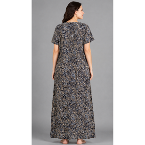Chemise de nuit longue pour femme, douce et respirante, 100% rayonne pure, motif smoking - Product Image 3