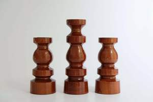 เชิงเทียนไม้ดีไซน์แบบชนบทที่มีลวดลายสวยงามทำด้วยมือทนทานสำหรับห้องสไตล์วินเทจขวดโหลใส่เทียนที่ไม่เหมือนใคร - Product Image 4