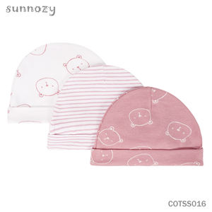 หมวกเด็กอ่อน RTS 3 ชิ้น ผ้าฝ้ายออร์แกนิค สีพื้นเรียบ 0-6 เดือน ใช้กลางแจ้ง คุณภาพสูง ปรับแต่งได้ หมวกเด็กแรกเกิด หมวกฤดูร้อนสำหรับเด็กทารก - Product Image 2