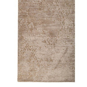 Alfombra Kavi Ivory de Lana y Seda de Bambú Anudada a Mano con Patrón Abstracto para Decoración del Hogar, Sala de Estar, Pasillo, Tamaño 9x12, Proyecto Error Esk-662 - Product Image 4