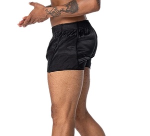 Pantalones cortos de hombre de seda transpirables de secado rápido y peso ligero con logotipo personalizado pantalones cortos de entrenamiento de gimnasio para hombre ajustados informales personalizados - Product Image 2