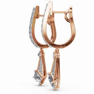 Pendientes de Diamantes de Ilusión Nebulosa de Oro de 9 Quilates de Primera Calidad, Corte Princesa y Redondo, Joyería Cultivada en Laboratorio, Proveedor Mayorista B2B para Exportación - Product Image 2