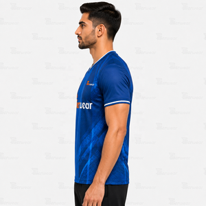 Maillot de football professionnel d'entraînement respirant à séchage rapide, col en V, manches courtes, uniforme d'équipe, nom d'équipe personnalisé, design épuré - Product Image 3