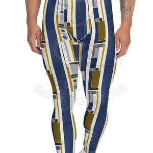 Legging imprimé coupe ajustée pour hommes Design personnalisable avec impression par sublimation Nouveau legging à rayures de gymnastique - Product Image 3
