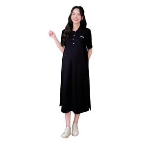 Vestido de maternidad de algodón suave de verano con bordado de lazo Anti-encogimiento y absorbente de sudor transpirable respetuoso con el medio ambiente Casual - Product Image 1