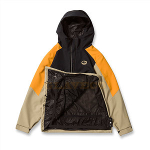 Winter High Street Hooded Windbreaker <b>Jacket</b> Solid Color Casual Zipper Waterproof Front Logo - Product Image 3