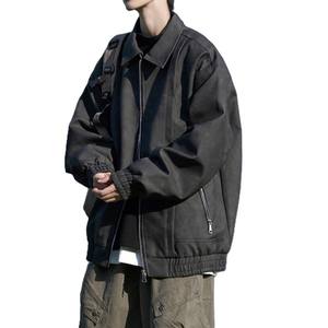 Veste à revers rétro américaine de qualité supérieure OEM, veste d'hiver épaisse pour homme, nouveau style d'automne, taille plus, coupe ample, veste coupe-vent - Product Image 2