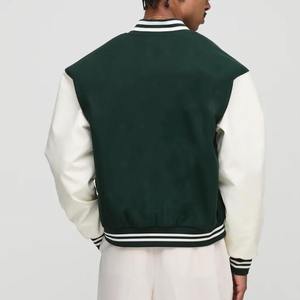 Nouveau arrivé 2025 100% veste d'université en laine de coton pour hommes couleur bloc lourd surdimensionné confortable homme varsity veste - Product Image 3