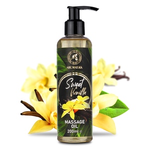 Huile de massage cosmétique AROMATIKA à la vanille douce 200ml, soin relaxant naturel pour le corps, flacon pompe avec vitamine E - Product Image 1