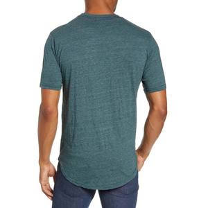 Couleur anthracite ourlet de couverture à manches courtes hommes t-shirt ourlet incurvé ourlet TRI-BLEND incurvé t-shirt - Product Image 2