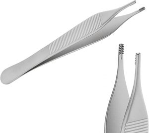 Pinzas Quirúrgicas Dentales Rectas Adson Brown de Acero Inoxidable para Sujetar Tejidos en Cirugía y Ortodoncia - Product Image 3
