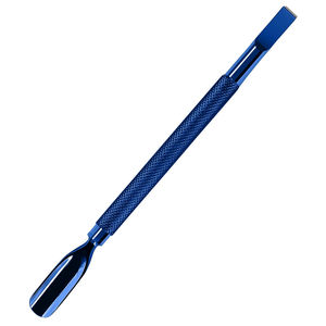 Coupe-cuticules double tête en acier inoxydable bleu, durable et réutilisable, outil de manucure personnel, repousse-cuticules - Product Image 1