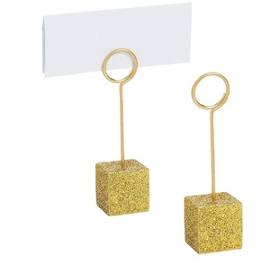 Soporte de metal para tarjetas, decoración de mesa de oficina Premium con acabado dorado de hierro sólido, perfecto para una exhibición de tarjetas elegante y elegante - Product Image 1