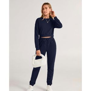 Ropa informal, chándal para mujer, chándal transpirable de otoño e invierno, conjunto de dos piezas para mujer a la venta - Product Image 2
