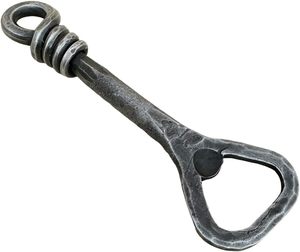 Ouvre-bouteille de bière en métal artisanal en fer forgé classique durable avec poignée torsadée - Product Image 3