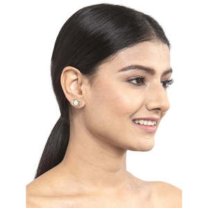 Boucles d'oreilles clous CLARA en argent sterling 925 avec perles véritables, plaquées or, rhodium et or rose, avec zircone suisse et fermoir à vis, cadeau pour femme - Product Image 4