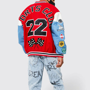 Nueva chaqueta de letras para hombre a la moda, chaqueta de bombardero de talla grande con bolsillos grandes, chaqueta de béisbol con letras bordadas - Product Image 4