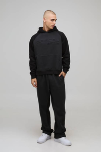 Ensemble de survêtement deux pièces pour homme, sweat-shirt et pantalon de survêtement décontracté de haute qualité, logo personnalisé, tissu épais - Product Image 4