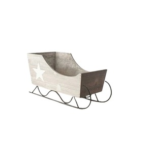 Traîneau décoratif en bois de décoration de Noël de belle conception avec la couleur et les tailles adaptées aux besoins du client avec des tailles 45x21x22 Cm - Product Image 1