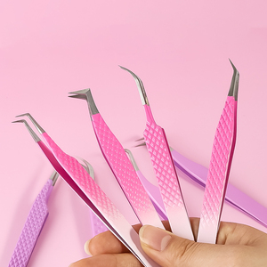 Pinzas de pestañas postizas con punta de fibra precisa para extensión de pestañas Mega volumen pestañas hacer ventiladores aislamiento de arranque herramientas de maquillaje de artista - Product Image 2