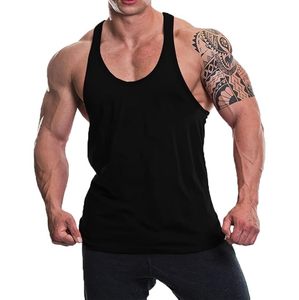 ขายส่งการออกแบบโลโก้ที่กําหนดเอง โลโก้ที่กําหนดเองร่างผู้ชายผ้าฝ้าย Stringer Y กลับออกกําลังกายกีฬายิมเพาะกายเสื้อกล้าม - Product Image 2