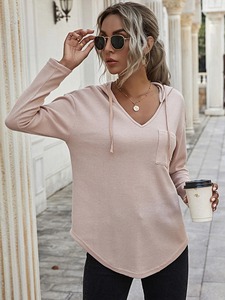 Venta al por mayor de sudaderas con capucha de las mujeres 2025 de algodón de lana de manga larga de invierno sudaderas Casual Warm Tops - Product Image 2