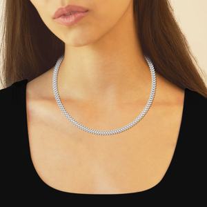 Collar de Tenis de Diamantes de Laboratorio y Oro Blanco Sólido de 18k para Mujer, Joyería de Diamantes de Lujo, Collar con Colgante Personalizado - Product Image 4