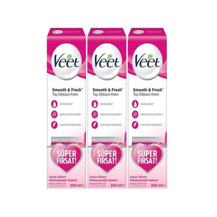 Veet Hair Removal Cream for Normal Skin 200 ml Set of 3