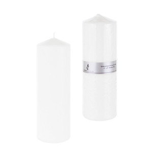 CGA089-W - Bougie pilier non parfumée à dessus bombé 3 x 9 - Blanche - Product Image 1