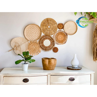 Meilleure vente!!! DÉCOR DE PANIER DE COUPE MURALE TISSÉ À LA Main Durable du Vietnam-Sets de Décoration Murale de Style Boho