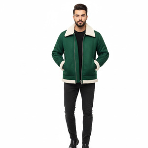 Veste à manches en cuir et en laine pour hommes Manteau d'hiver à la mode Fabricant d'équipement d'origine Conception de logo personnalisé Vêtements d'extérieur Fournisseur de gros - Product Image 1