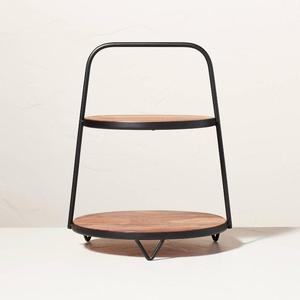 Plateaux de service en bois finition naturelle métal de qualité alimentaire expérience multi-luxe Meena céramique Look pour les mariages Diwali Occasions - Product Image 1