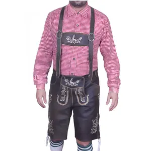 2026 New Style Custom Lederhosen <b>Shorts</b> Casual Traditional Design Quick Dry Breathable Features Solid <b>Leather</b> Suede Embroidery - Product Image 1