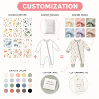Pijamas de Bambú para Bebés al por Mayor, Ropa de Dormir Transpirable para Bebés con Estampado Personalizado para Marcas de Ropa de Marca Privada