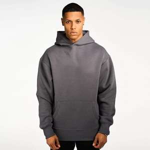 Venta al por mayor hombres XS Drop Shoulder Pullover Hoodie 100% algodón francés rayas manga sudadera nueva temporada de otoño diseño de moda - Product Image 6