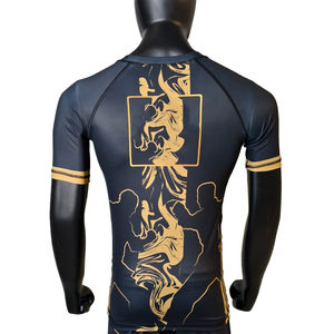 Vente en gros personnalisée Rash Guard à manches courtes pour l'entraînement de natation surf UPF 50 + MMA BJJ Jiujitsu Sportswear Compression Front Breathable - Product Image 2