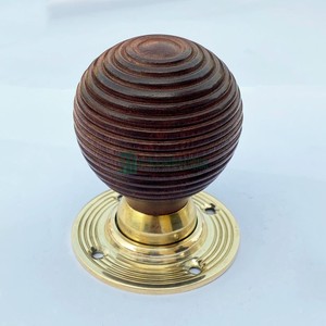 ไม้สีน้ำตาล Beehive ประตูลูกบิดระยะเวลาวิคตอเรียฮาร์ดแวร์ขายส่งที่มีคุณภาพสูงมือจับประตูผู้ผลิต - Product Image 3