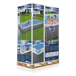 Piscine Bestway avec pompe à sable (956x488x132cm) 56623 5 pour 8-10 personnes POWER STEEL Gris 56623 5 pour propriétaires de piscines - Product Image 2
