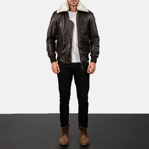 Veste bomber en cuir pour homme, mode décontractée, prix de gros direct d'usine, veste bomber en cuir unie pour homme, mode d'hiver - Product Image 2