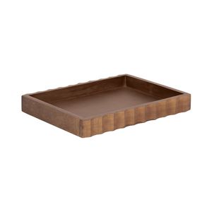 Plateau de service en bois avec gravure florale complexe surface polie pièce élégante pour les fêtes de mariage décor de service à la maison - Product Image 3