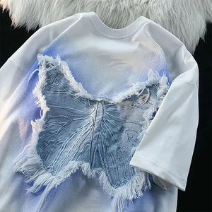 Stock a granel mezcla ropa impresión OEM al por mayor clásico de talla grande hombres algodón camisetas Logo Chenille bordado camisetas - Product Image 4