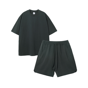 Ensemble de jogging pour homme de haute qualité, 100% coton, personnalisez votre design et votre logo, ensemble de shorts grande taille - Product Image 4