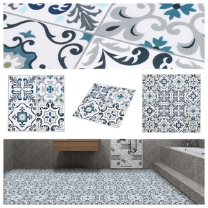 Pegatina de PVC Autoadhesiva para <span class=keywords><strong>Piso</strong></span> y <span class=keywords><strong>Pared</strong></span>, 300x300mm, Patrón Geométrico Vintage - Product Image 4