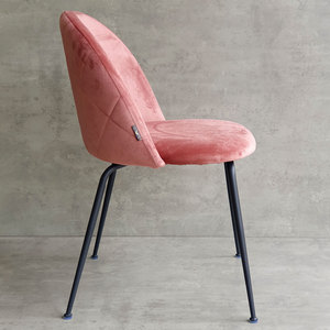 Lucas Contemporary Dressing <b>Chair</b> with Multi-Colored Velvet Cushion and Black <b>Painted</b> Iron Legs GTD006 Design - Product Image 4